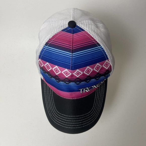 Troxel Trucker Hat Cap Aztec Print Black Pink Blue White Equestrian Horse Riding - Picture 7 of 12